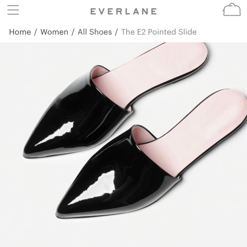 Everlane patent pointed slides 8 —— 7.5